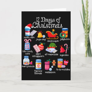 12 Drugs Of Christmas Pharmacist Technician Pharma Card
