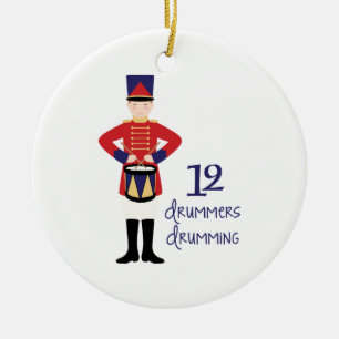 12 Drummers Drumming Ceramic Ornament