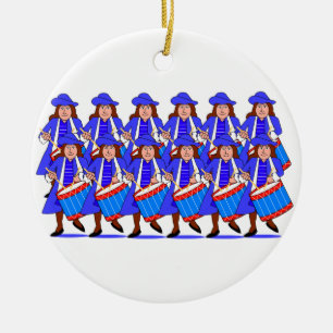 12 Drummers Drumming Ceramic Ornament