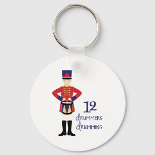 12 Drummers Drumming Keychain