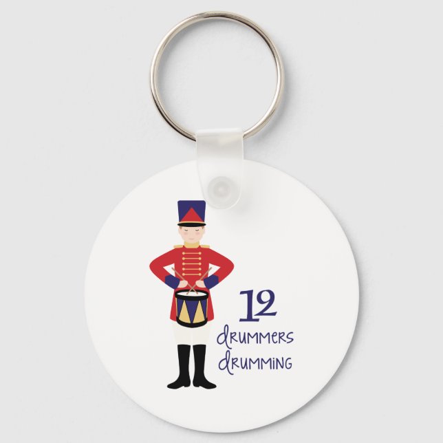 12 Drummers Drumming Keychain (Front)