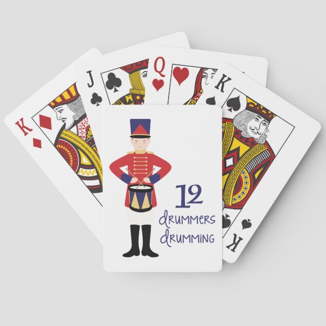 12 Drummers Drumming Poker Cards (Back)