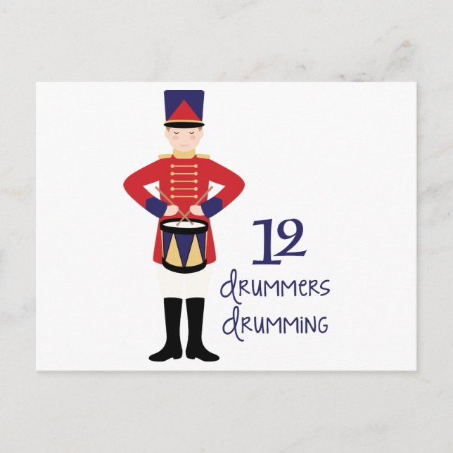 12 Drummers Drumming Postcard (Front)