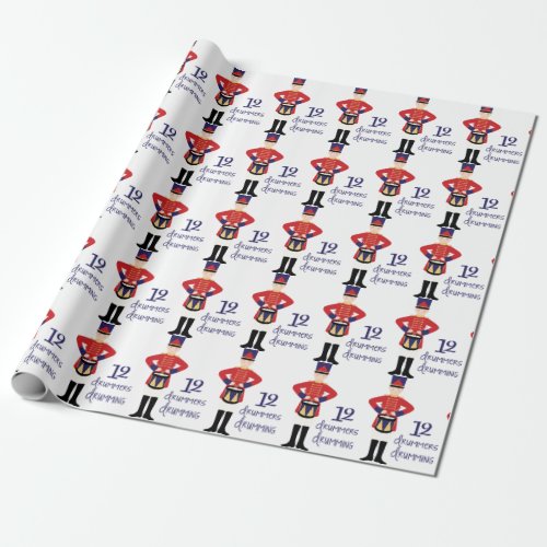 12 Drummers Drumming Wrapping Paper