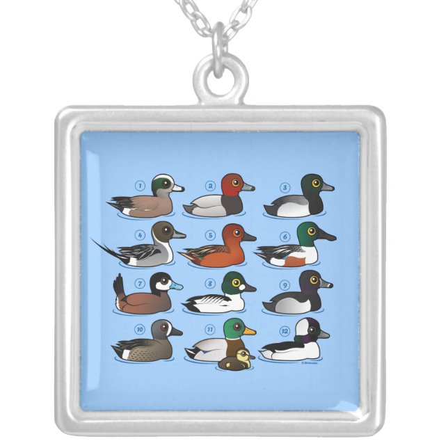 12 Ducks Silver Plated Necklace (Front)