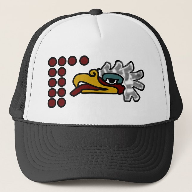 12 Eagle Aztec Day Sign Trucker Hat (Front)