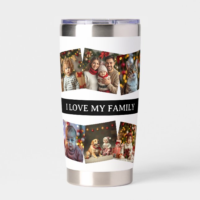12 Family Photo Template | Love My Family Insulate Insulated Tumbler (Front)
