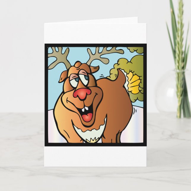 12 Farts of Christmas Reindeer Holiday Card (Front)