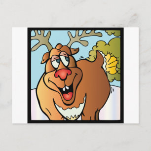12 Farts of Christmas Reindeer Holiday Postcard
