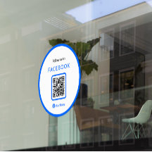 12" Follow Us On Facebook QR Code Blue