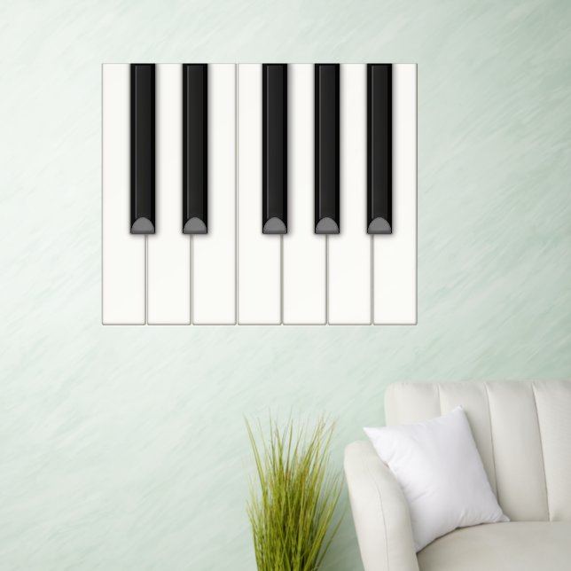 12 Giant Piano Keys 36" Tall Tilable Keyboard Wall Decal (Living Room)