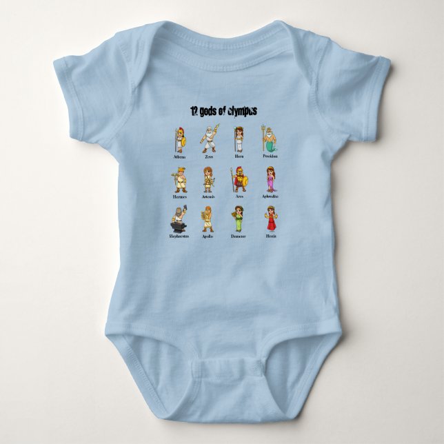 12 Gods of Olympus Baby Bodysuit (Front)