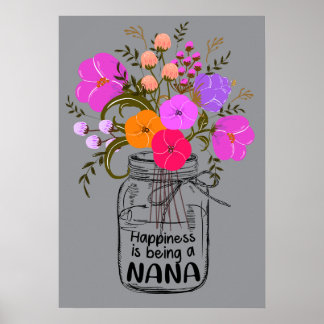 12 Happiness Is Being A Nana Shirt Mother's Day Poster