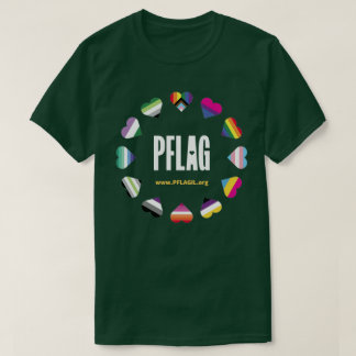 12 Hearts Circle PFLAG T-Shirt for dark background