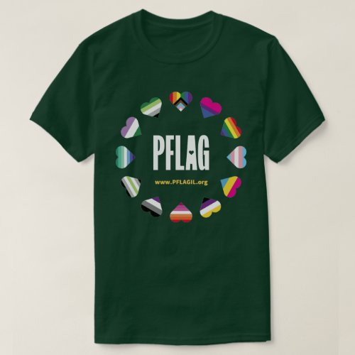 12 Hearts Circle PFLAG T_Shirt for dark background
