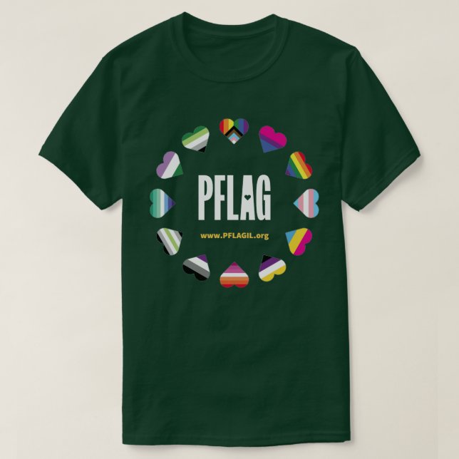 12 Hearts Circle PFLAG T-Shirt for dark background (Design Front)