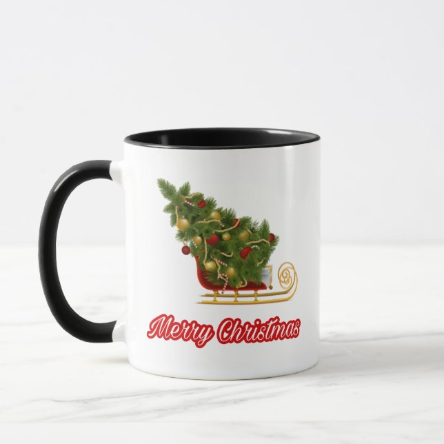 12.Ho Ho Ho Santa claus laugh face merry Christmas Mug (Left)