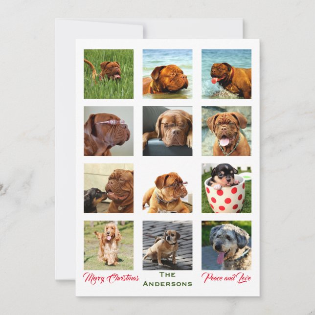 12 Image Incredible Christmas Family Collage  Invitation (Front)