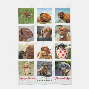 12 Image Incredible Christmas Family Collage Kitchen Towel by Zazzimsical at Zazzle
