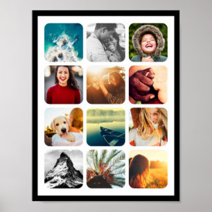 12 Image Poster Rounded Photo Collage Wall