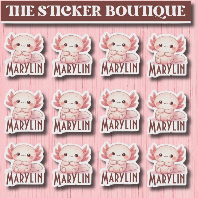 12 In One Cute Custom Name Sweet Axolotl Pack Sticker (Creator Uploaded)