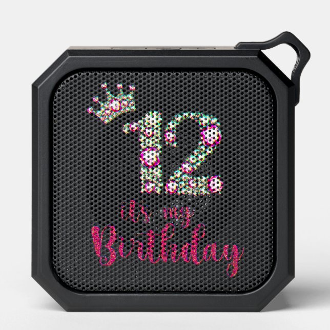 12 It's My Birthday 12th Birthday 12 Years Old Bda Bluetooth Speaker (Front)