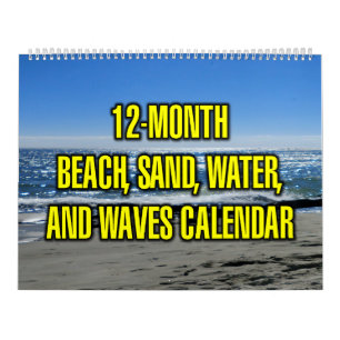 12-Month Beach, Sand, Water, And Waves Calendar
