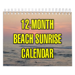 12-Month Beach Sunrise Calendar