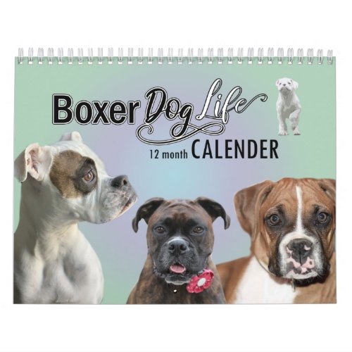 12 Month Boxer Dog Life Calendar