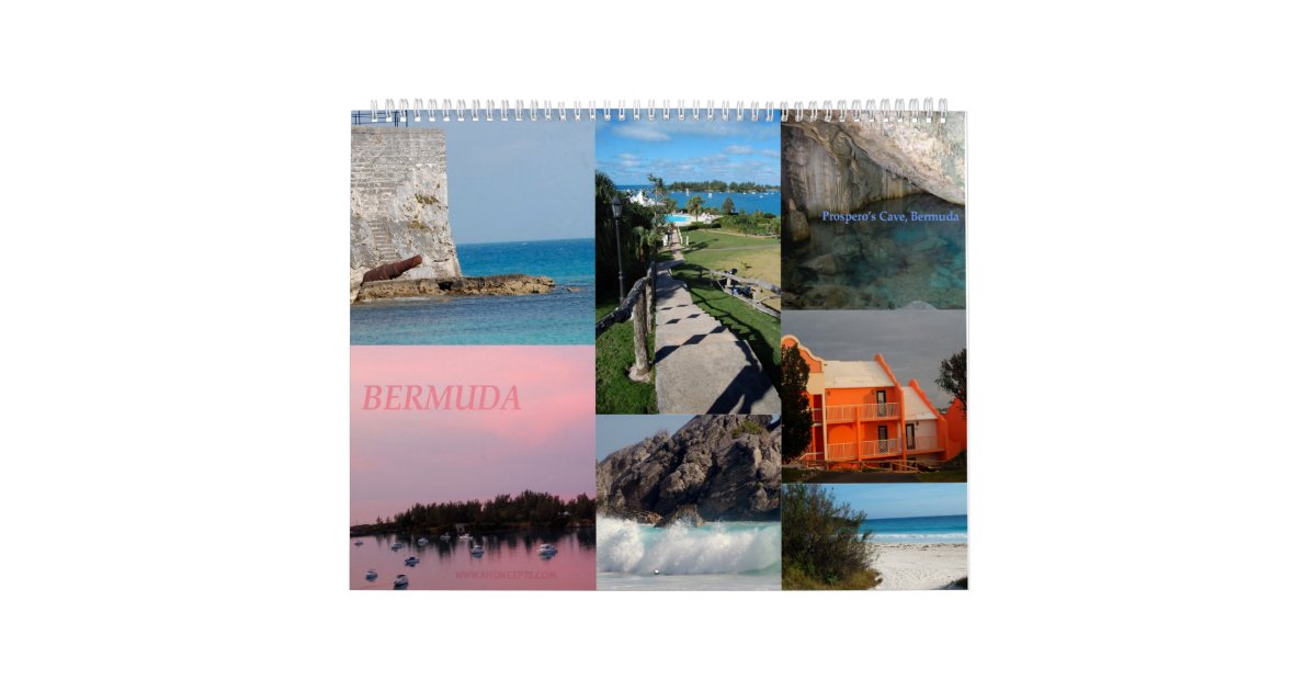 12 Month Calendar of Bermuda Zazzle com