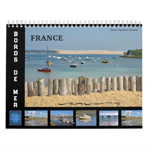 12 month calendar of seaside of France