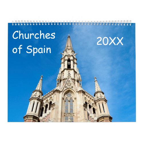 12 month churches of Spain Calendar