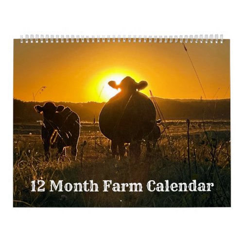 12 Month Dairy Grain Farm Calendar