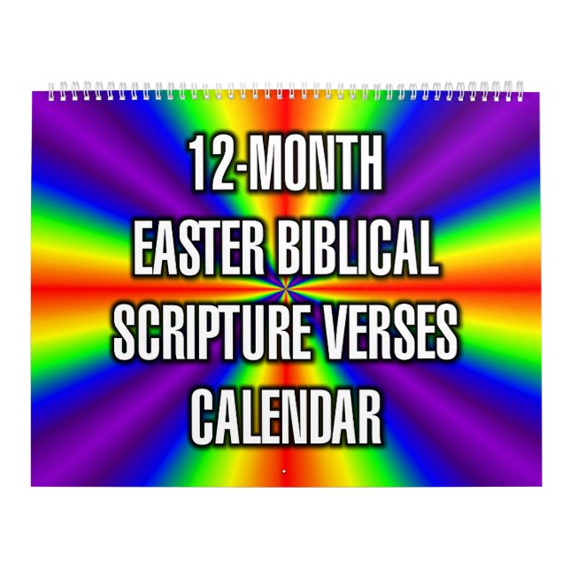 12-Month Easter Biblical Scripture Verses Calendar (Cover)