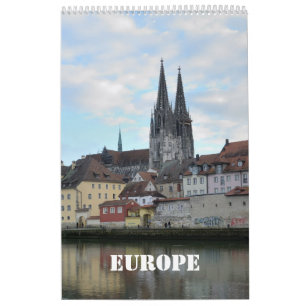 12 month Europe Wall Calendar