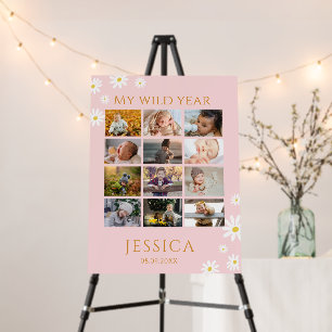 12 month first year photo collage  foam board