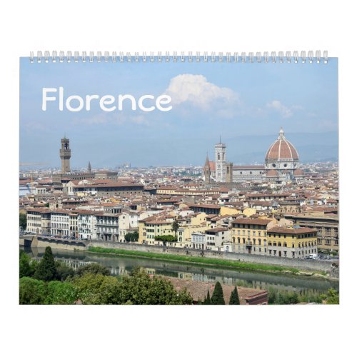 12 month Florence Italy Photo Calendar