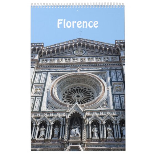 12 month Florence Italy Photo calendar