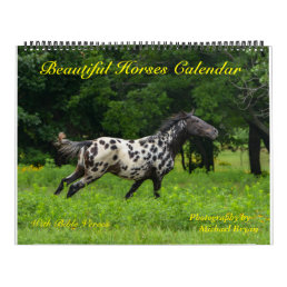 12 Month Horse Calendar with Bible Verses, Large