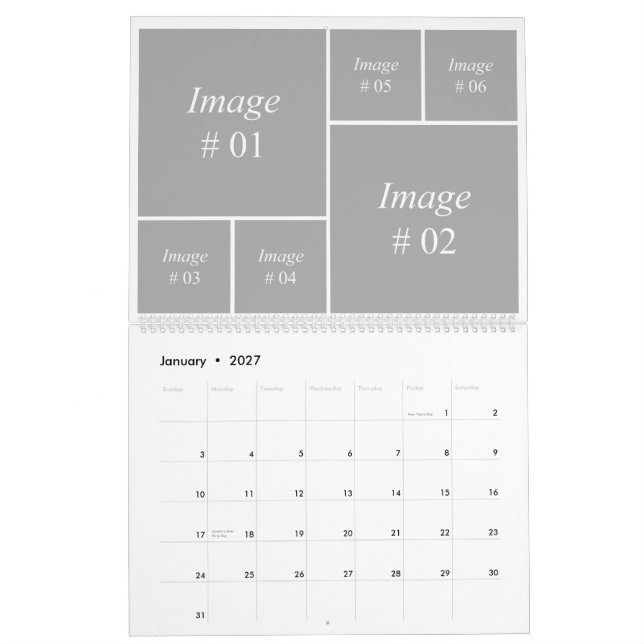12 month instagram collection template calendar (Jan 2027)