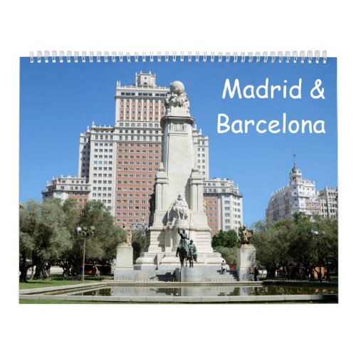 12 month Madrid  Barcelona Calendar