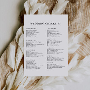 12 Month Minimalist Wedding Checklist