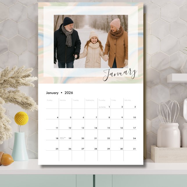 12-Month Photo Calendar – Grandparent Gift (Personalized Photo Calendar)