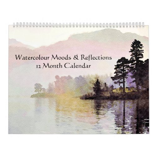 12 Month Reflections Watercolour Art Lake District Calendar