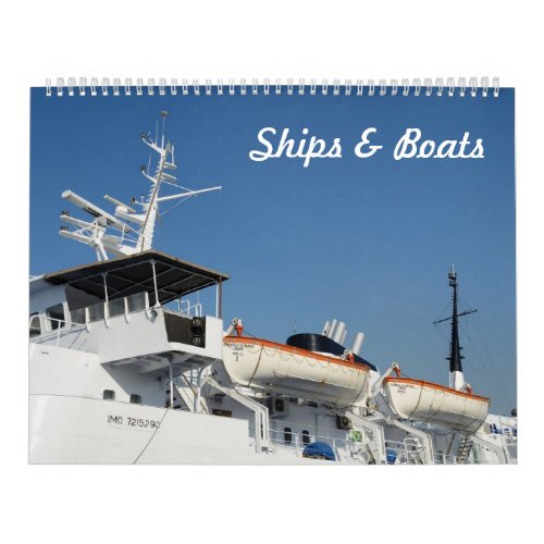 12 month Ships  Boats Photo Calendar