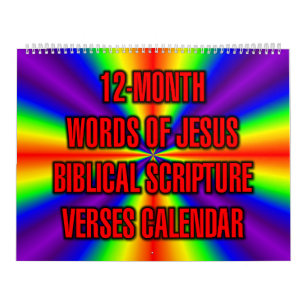 12-Month Words of Jesus Biblical Scripture Verses Calendar