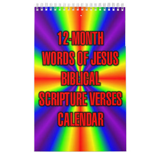 12-Month Words of Jesus Biblical Scripture Verses Calendar