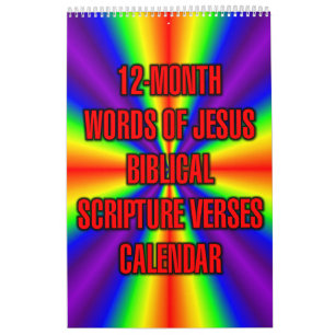 12-Month Words of Jesus Biblical Scripture Verses Calendar