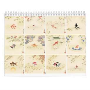 12 Months of Japanese Goldfish & Seasonal Motifs Calendar