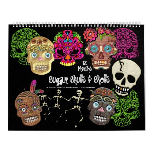12 Months of Mexican Sugar Skulls and Skels Calendar